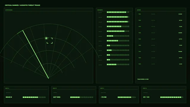 Green Sonar Surveillance Threat Monitor HUD 4K Wallpaper