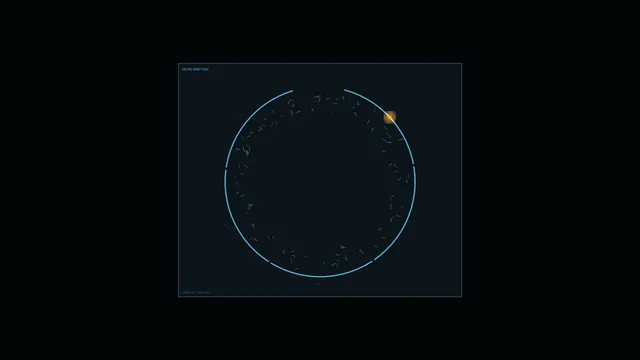 Energy Metrics Circular HUD Wallpaper with Blue Ring and Orange Indicator