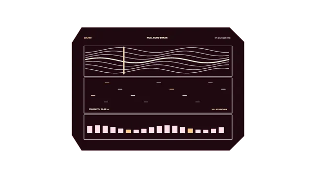 Futuristic Spacecraft Sonar HUD Waveform Telemetry 4K Wallpaper