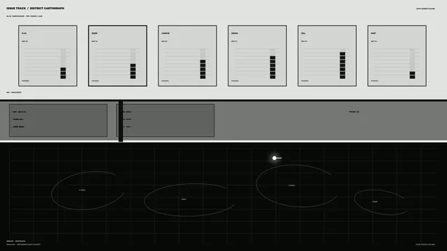 Sci-Fi Cartographic Telemetry HUD Dashboard with Segmented Gauges