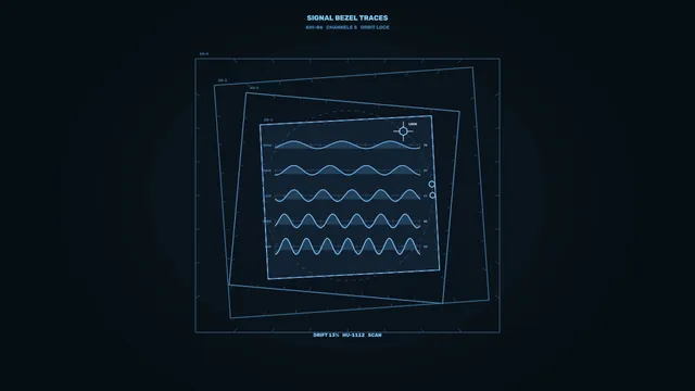 Futuristic Signal Analysis HUD with Waveform Traces – 4K Sci-Fi Wallpaper