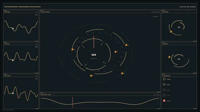Gyroscope Drift Monitoring HUD with Circular Heading Display, 4K Sci-Fi