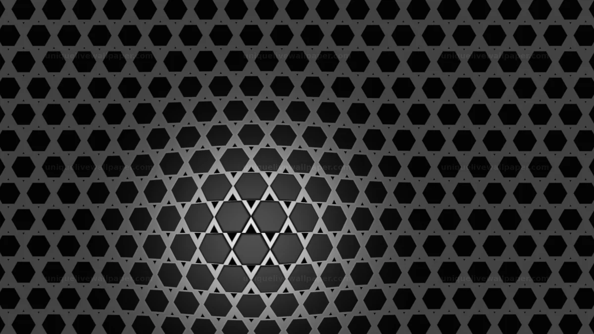 Black and White Hexagon Depth Grid Background Seamless Loop
