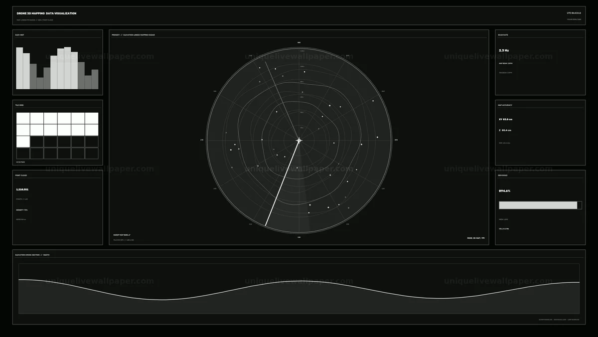 Drone 3D Mapping Data Visualization HUD