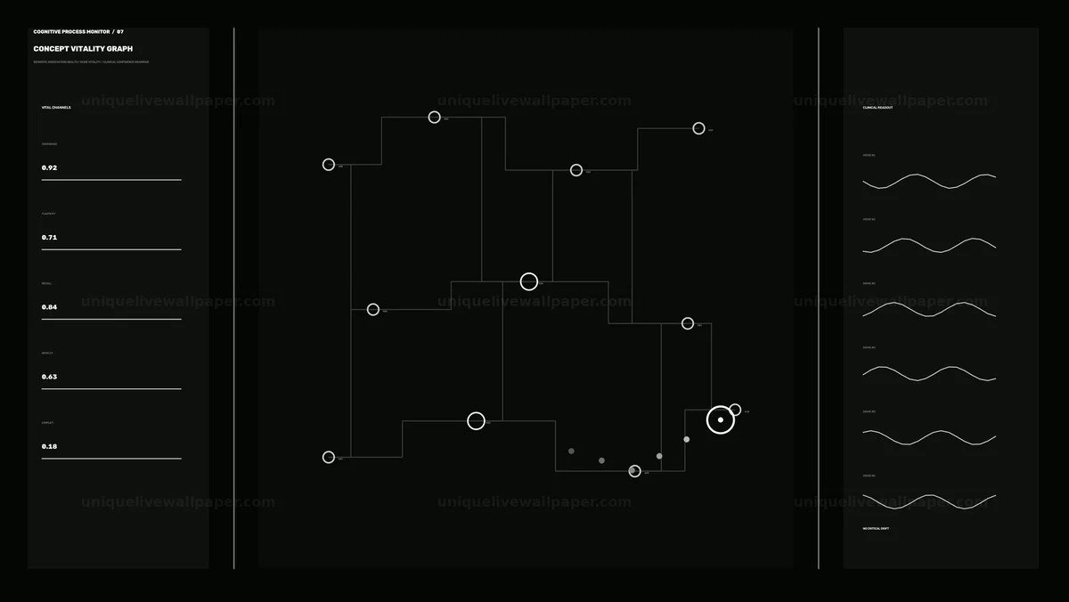 AI Cognitive Process Monitor HUD Seamless Loop