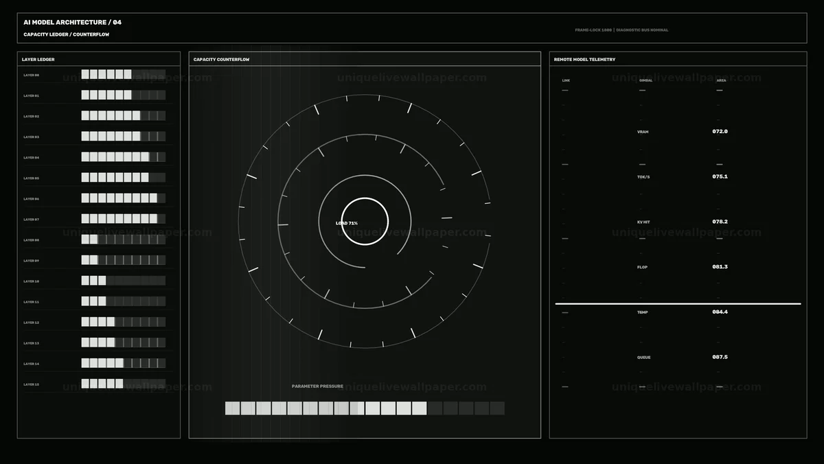 AI Model Architecture Diagnostic HUD Seamless Loop