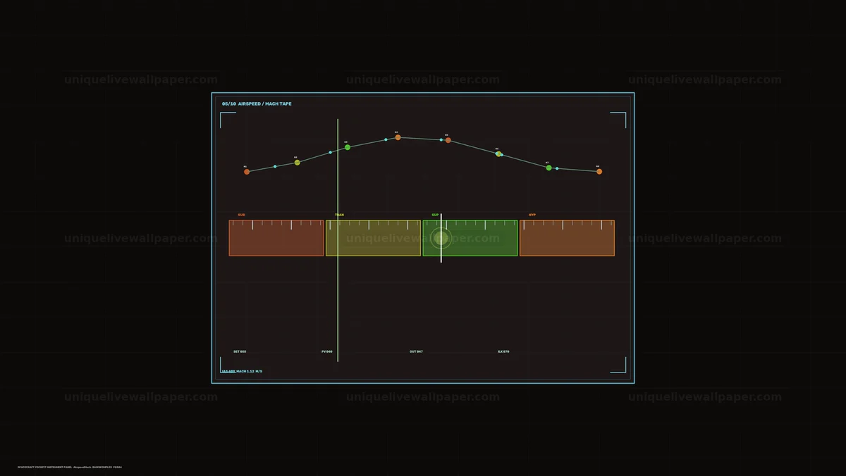 Spacecraft Cockpit Airspeed Mach HUD Seamless Loop
