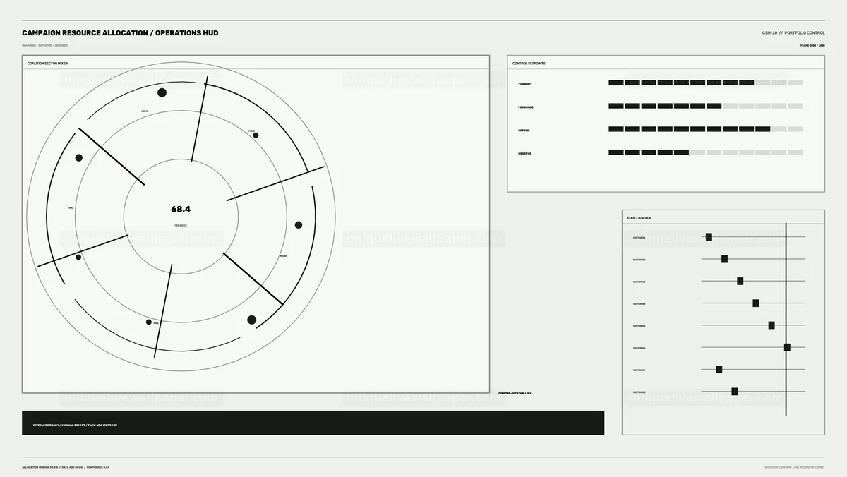 Campaign Resource Allocation Dashboard HUD Seamless Loop