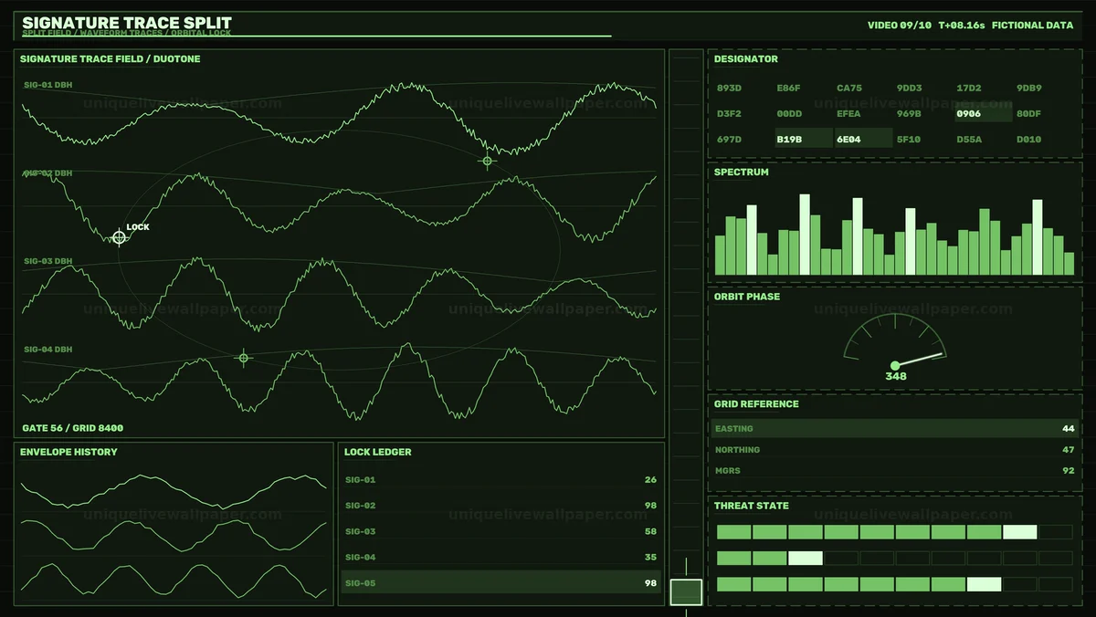 Futuristic Data HUD Waveform Monitor Seamless Loop