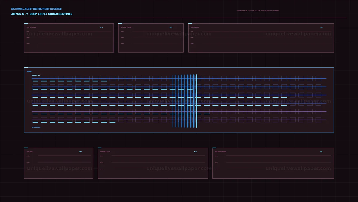 Futuristic Sonar Data Interface Seamless Loop