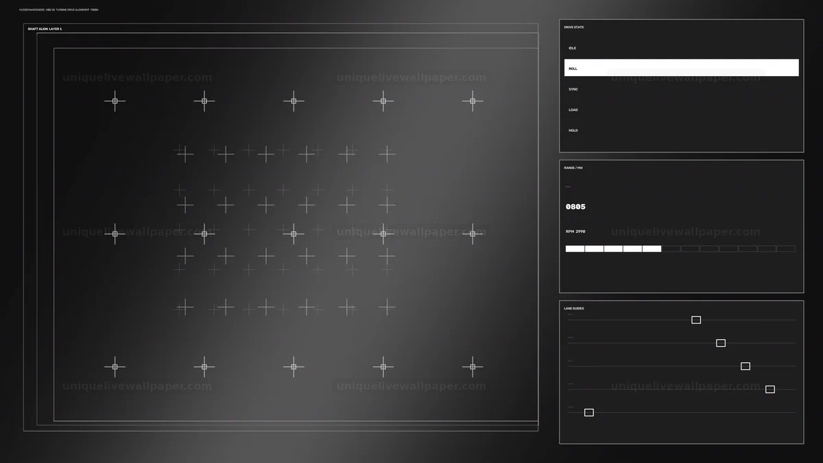 Industrial Control HUD with Drive Status and Gauges