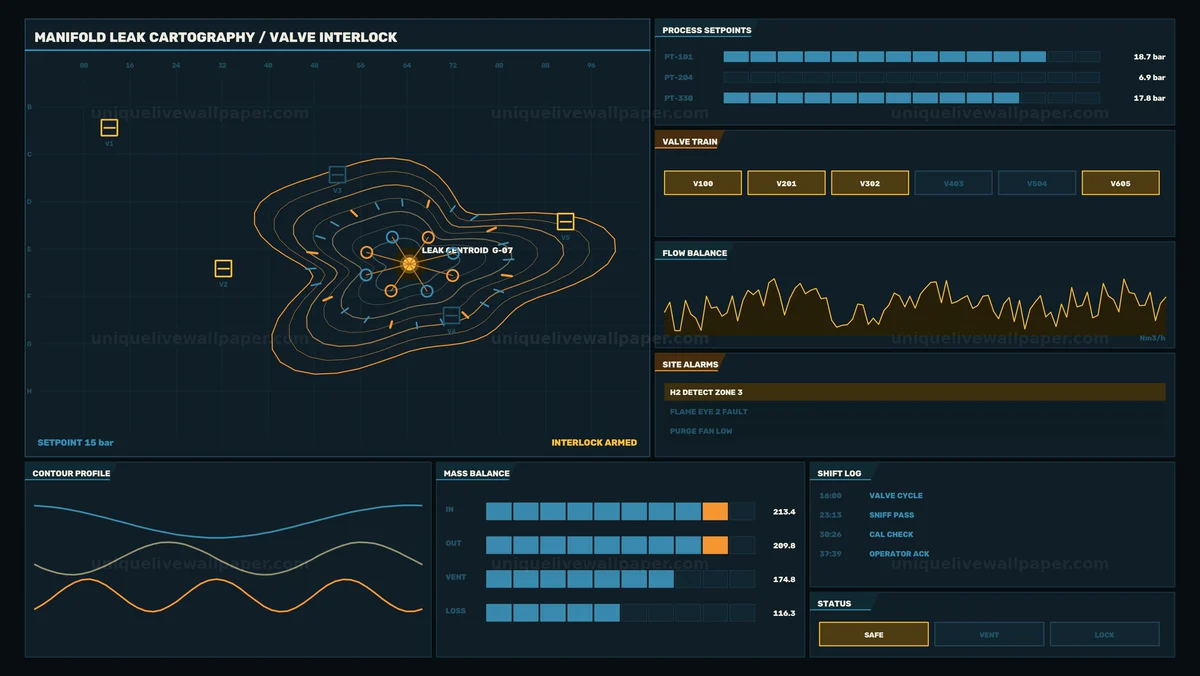 Industrial Leak Mapping HUD Seamless Loop