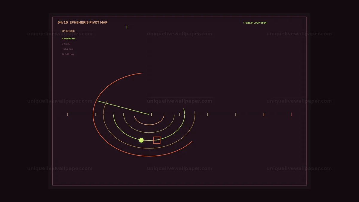 Sci-Fi Spacecraft Navigation HUD Seamless Loop