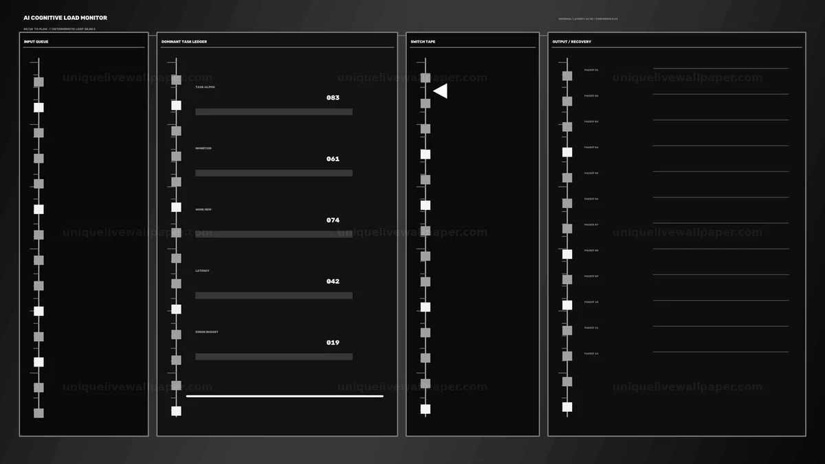 AI Cognitive Load Monitoring HUD Seamless Loop
