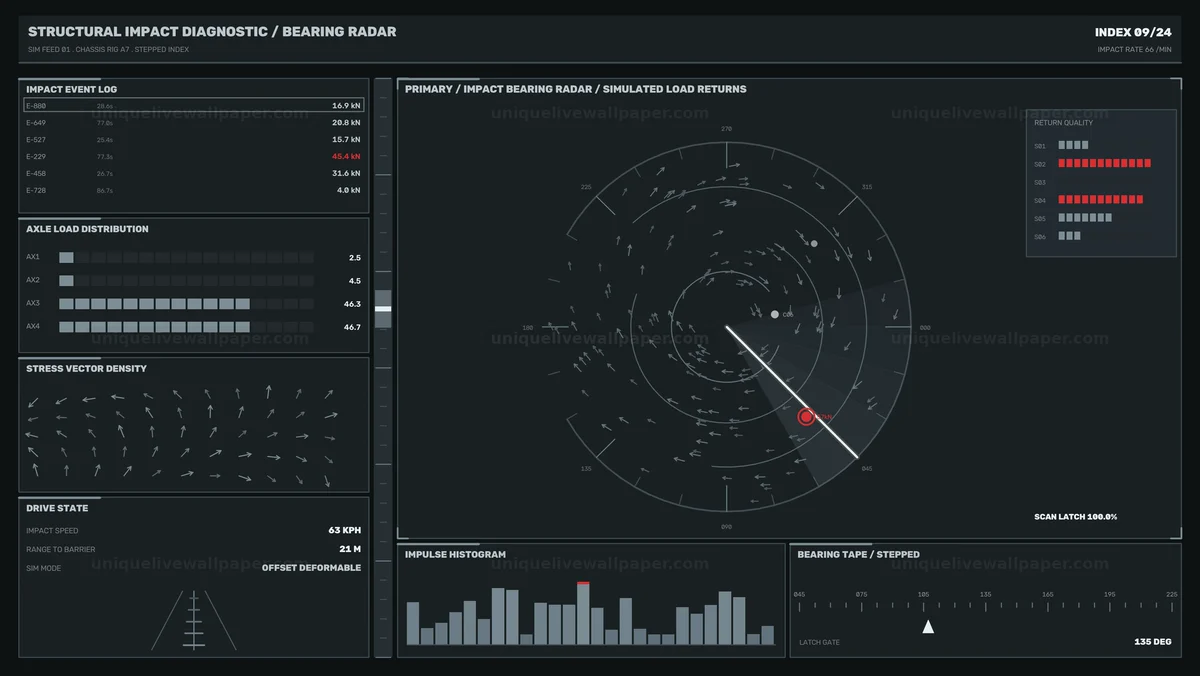 Automotive Impact Diagnostic Radar HUD Seamless Loop