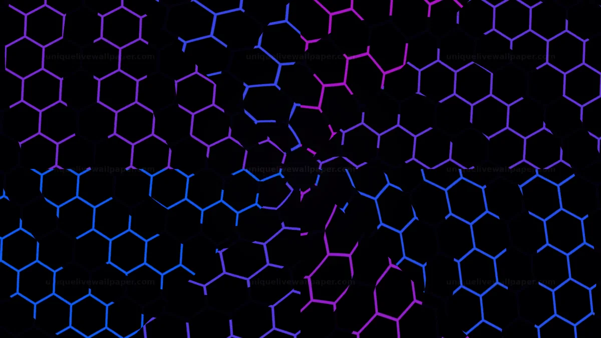 Dark Neon Honeycomb Grid Background Seamless Loop