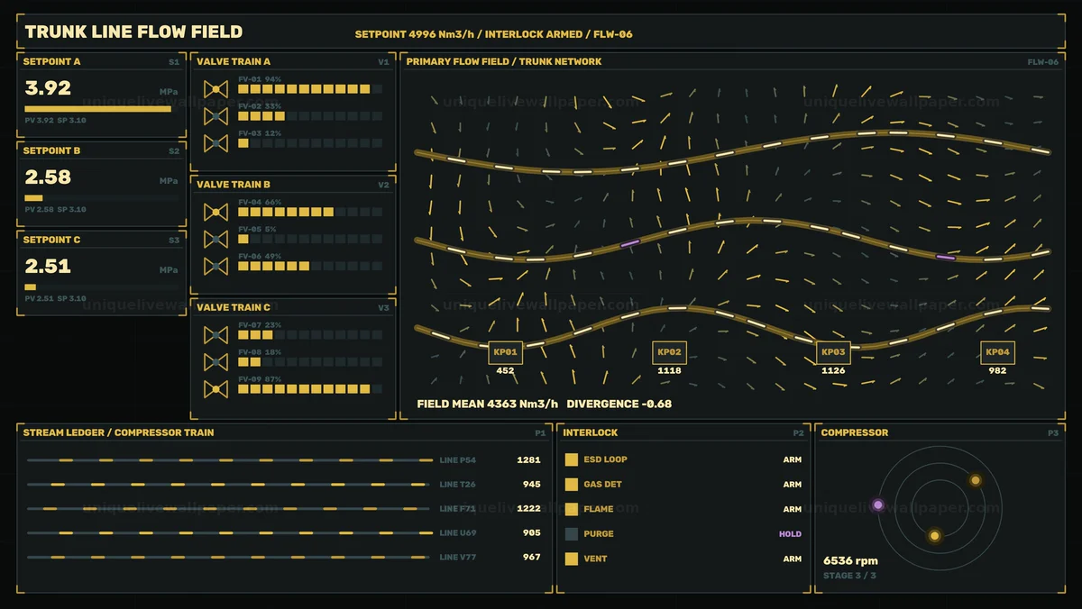 Industrial Flow Control Dashboard Seamless Loop