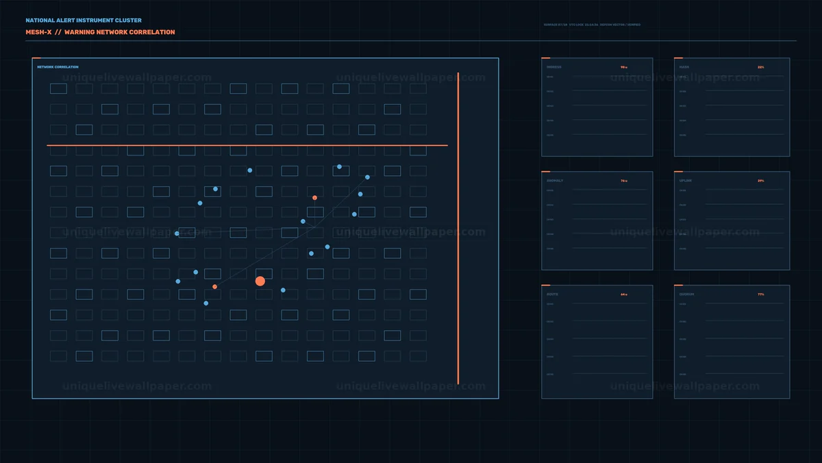 Cybersecurity Network Correlation HUD Seamless Loop