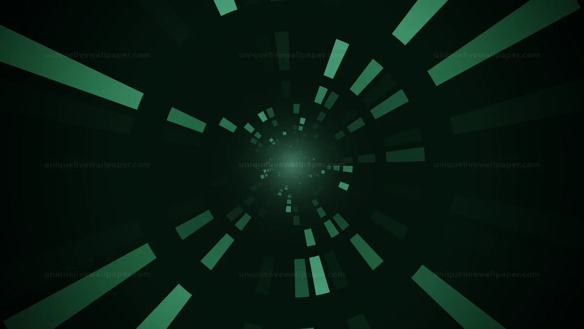 Watermarked thumbnail for Glowing Green Geometric Tunnel Seamless Loop