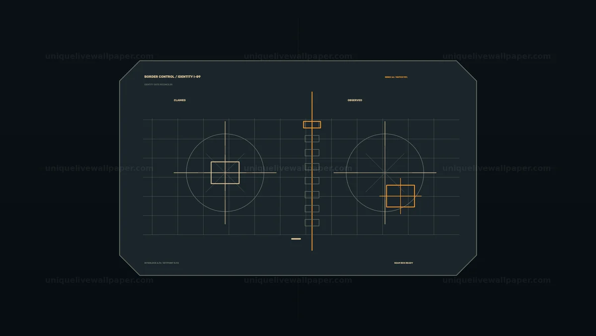 Border Control Identity Screening HUD Seamless Loop