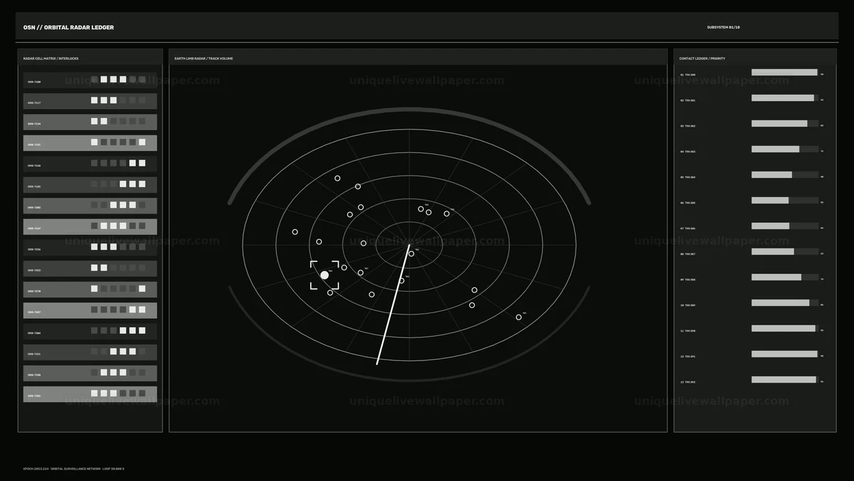 Orbital Radar Surveillance HUD Seamless Loop