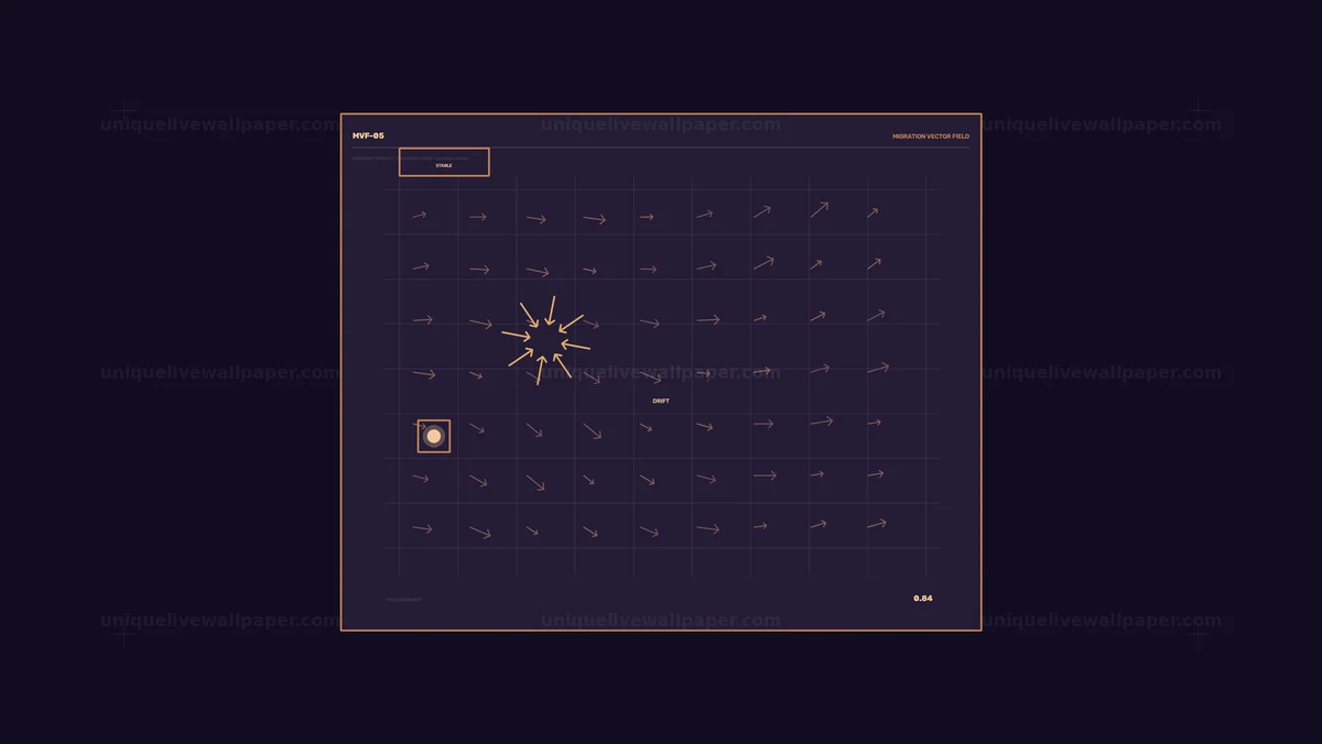 Migration Vector Field Telemetry Dashboard Seamless Loop