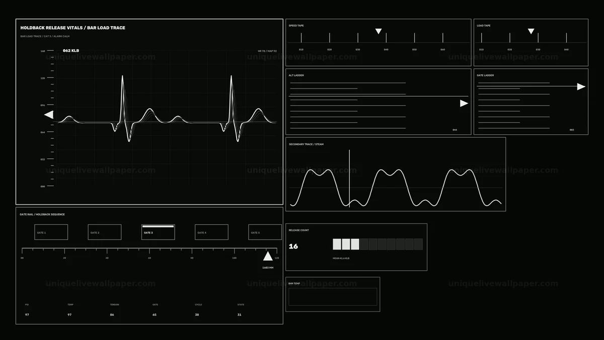 Aircraft Carrier Launch Control Dashboard Seamless Loop