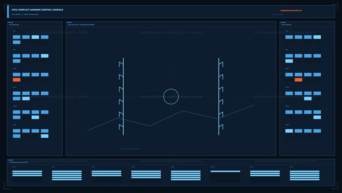 Watermarked thumbnail for Civil Conflict Warning Control Console Seamless Loop