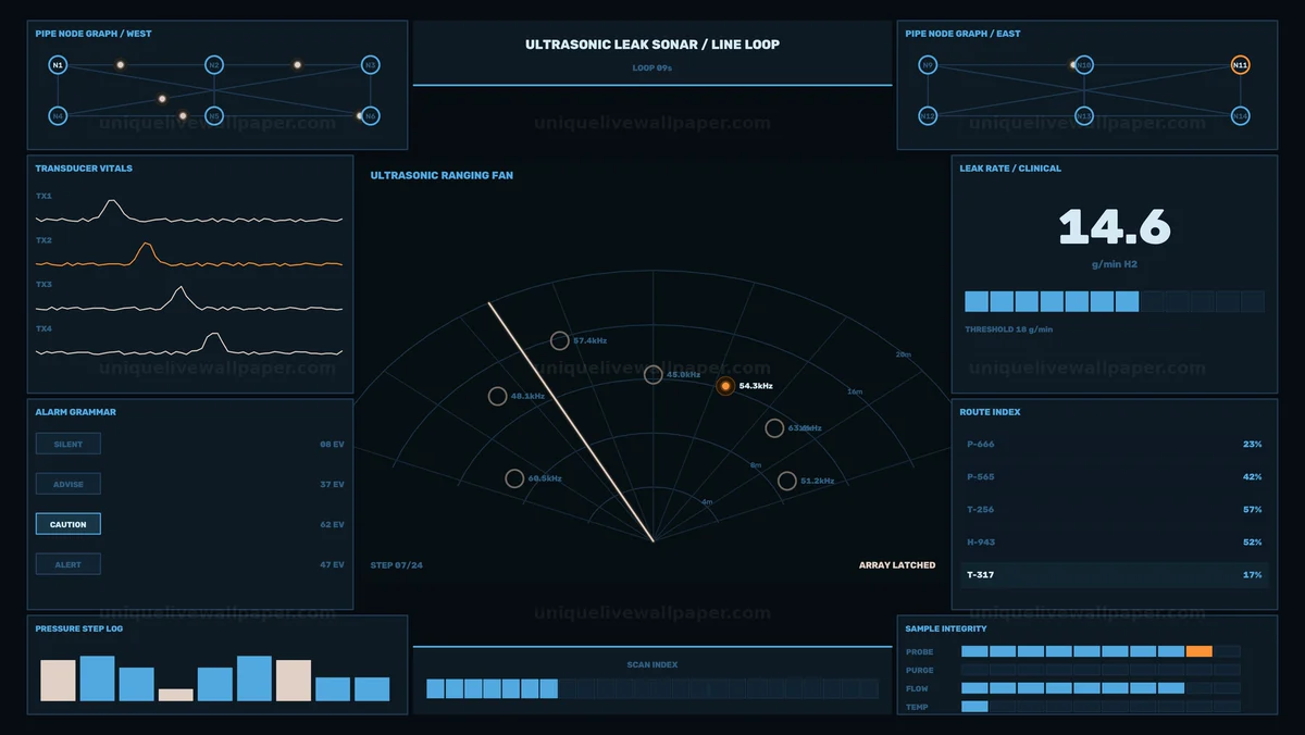 Ultrasonic Leak Sonar HUD Seamless Loop