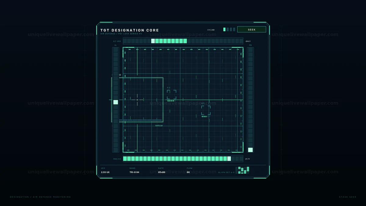 Air Defense Monitoring HUD Seamless Loop
