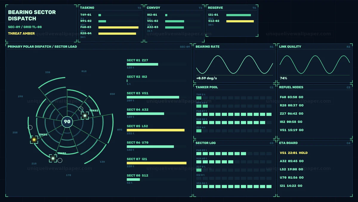 Military Radar Tracking HUD Seamless Loop