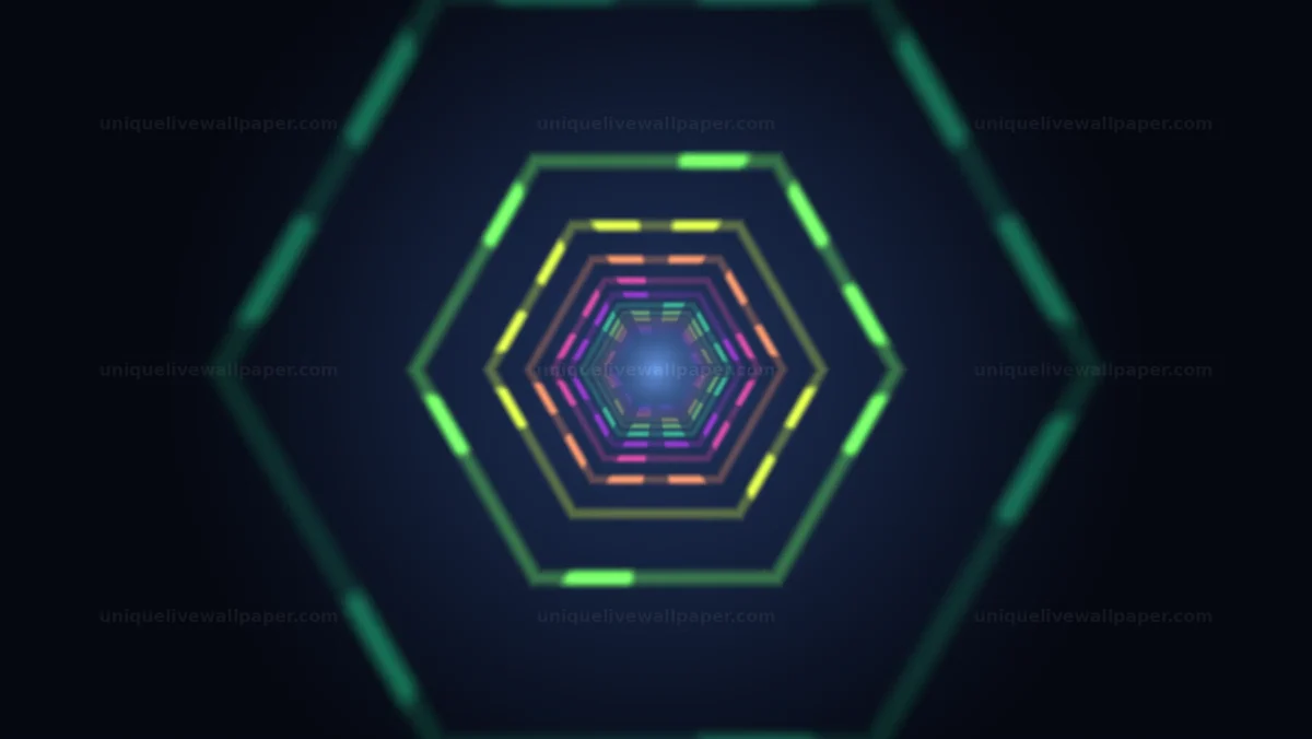 Neon Hexagonal Tunnel Seamless Loop