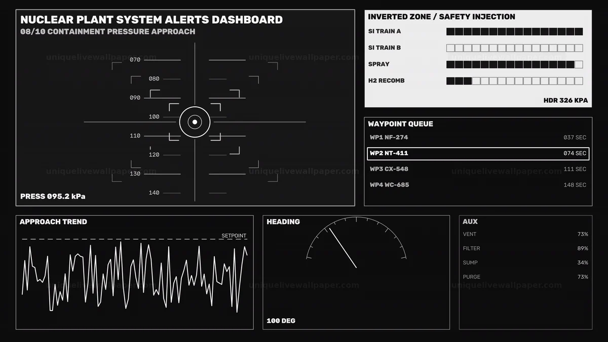 Nuclear Plant System Alerts Dashboard Seamless Loop