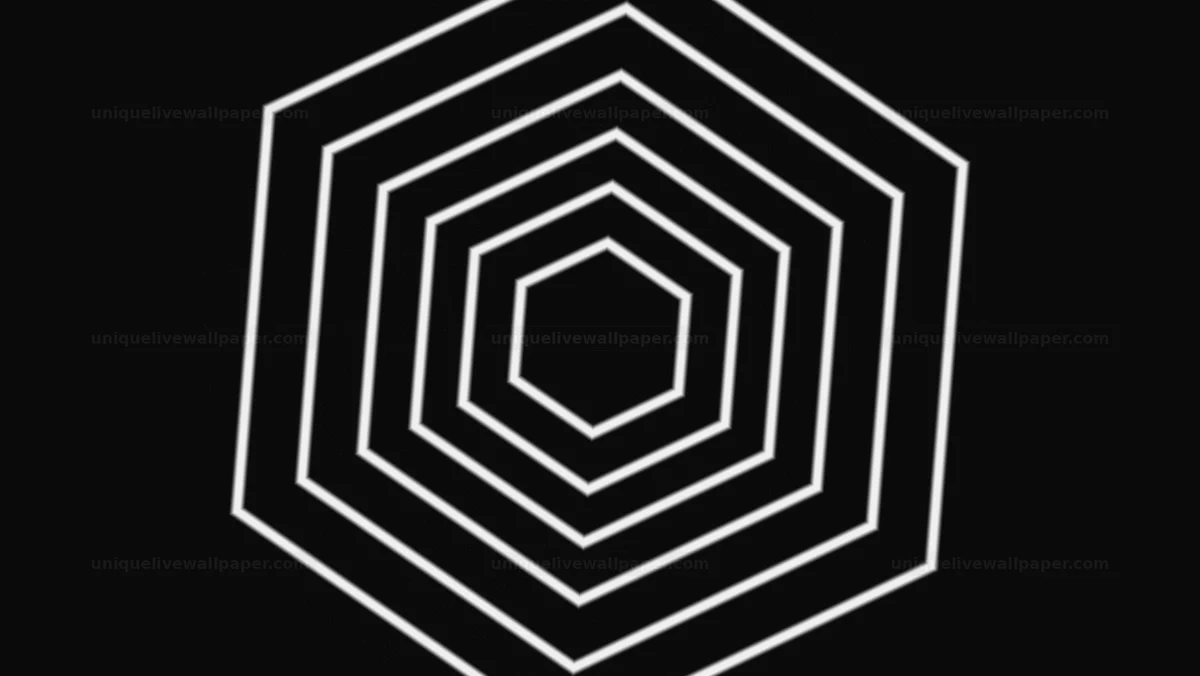Black And White Rotating Geometric Shapes Background — Layered black a