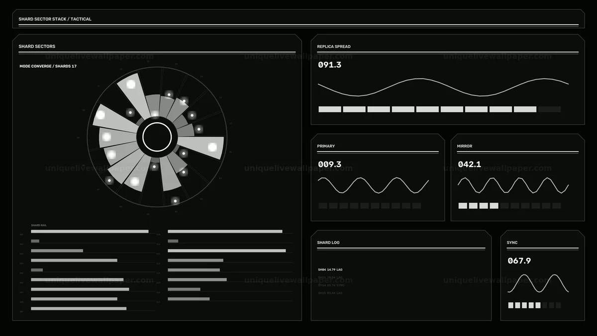 Watermarked thumbnail for Futuristic Shard Data Control Panel Seamless Loop
