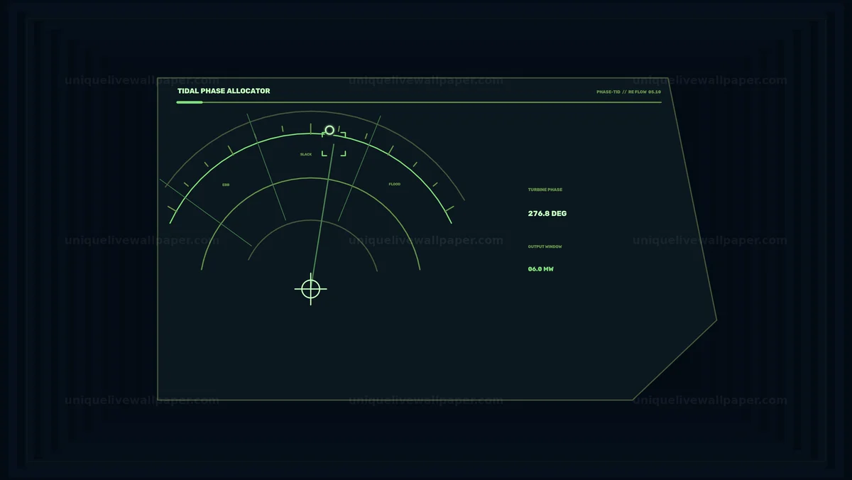 Tidal Energy Flow Visualization HUD Seamless Loop