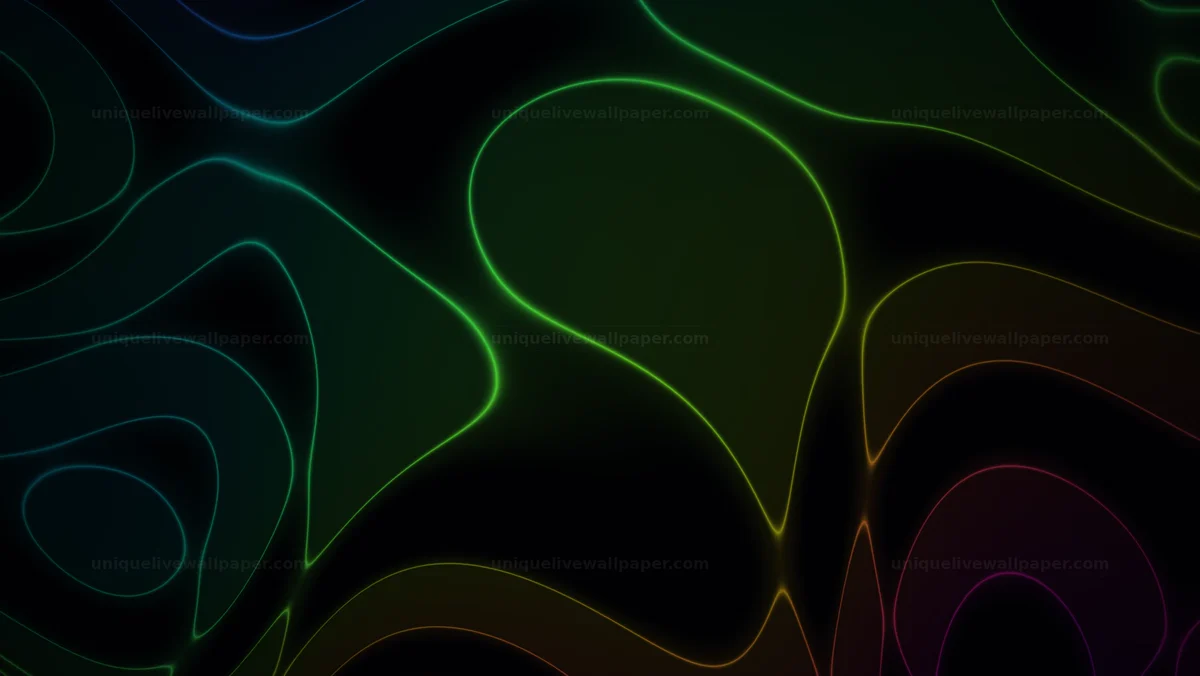 Watermarked thumbnail for Neon Flowing Curves on Dark Background Seamless Loop