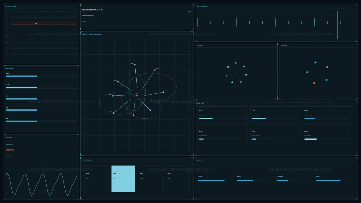 Aircraft Navigation HUD Track Map Seamless Loop