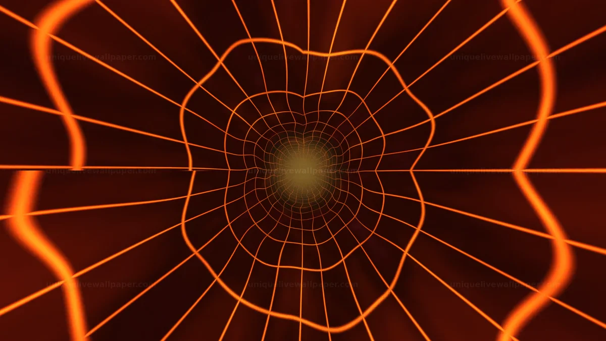 Heart Grid Tunnel Background — A grid tunnel with glowing lines moving