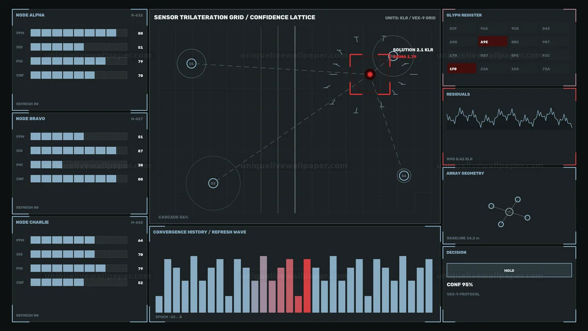 Watermarked thumbnail for Sensor Trilateration Grid HUD Seamless Loop