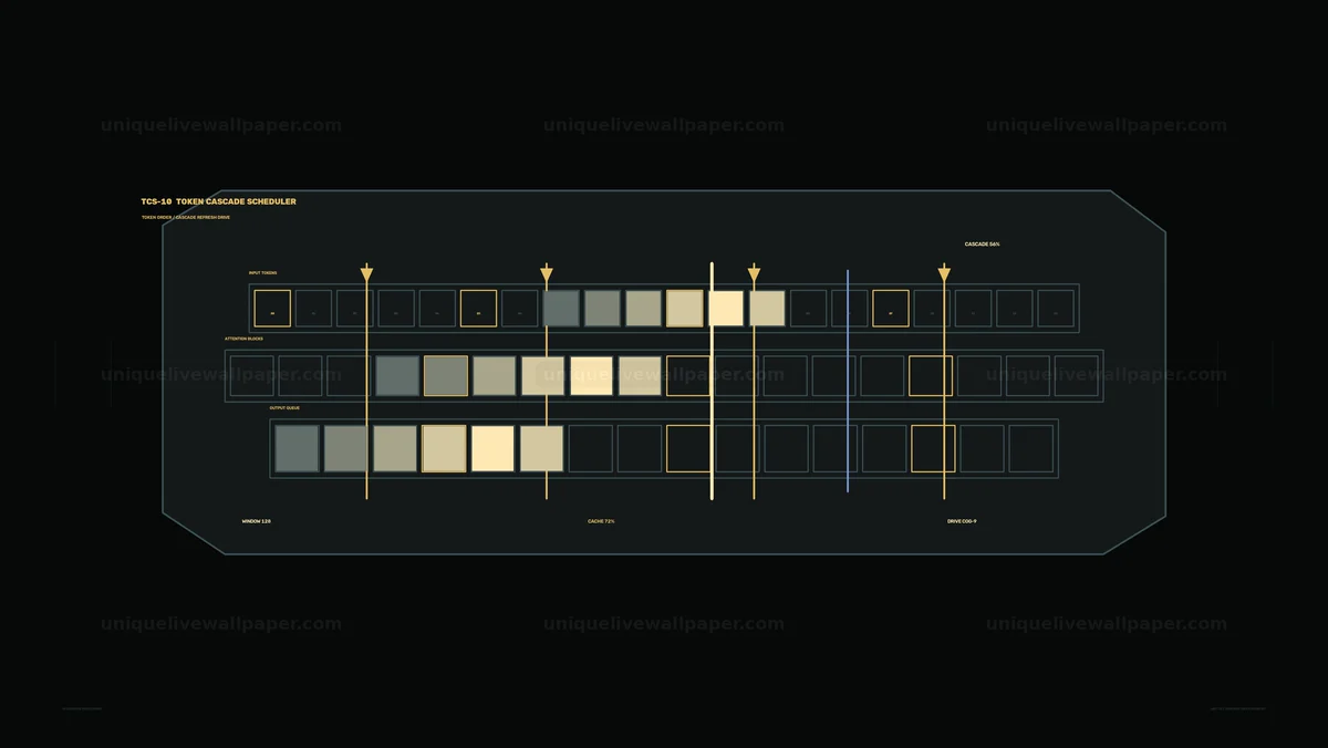 AI Cognitive Processing HUD Token Cascade Seamless Loop