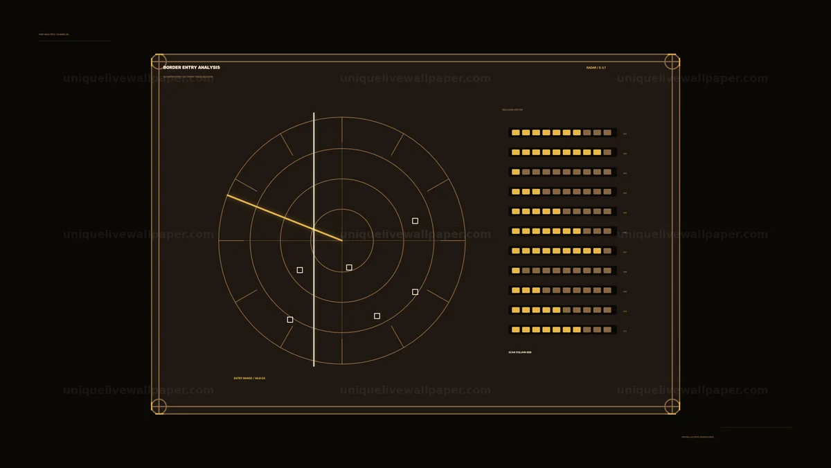 Border Entry Analysis Radar Display Seamless Loop