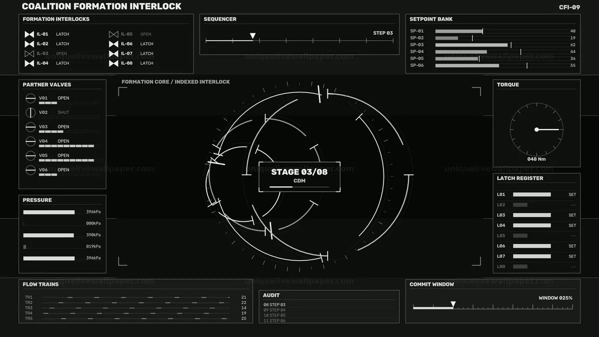 Watermarked thumbnail for Formation Interlock Control HUD Seamless Loop