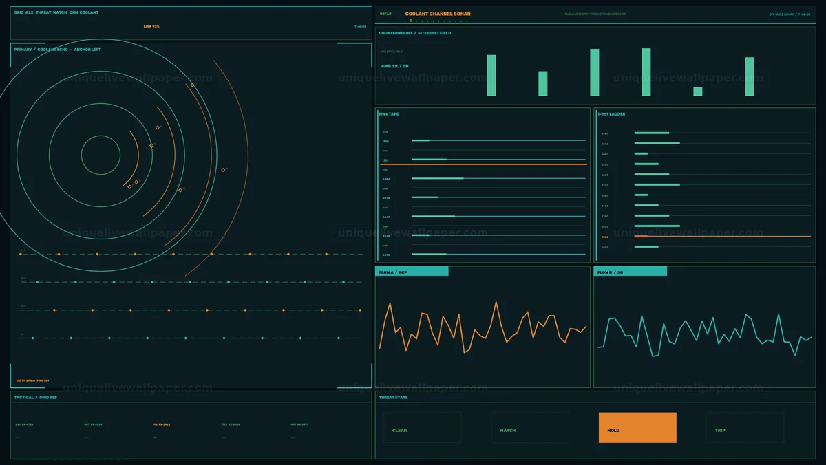 Industrial Coolant Sonar HUD Seamless Loop