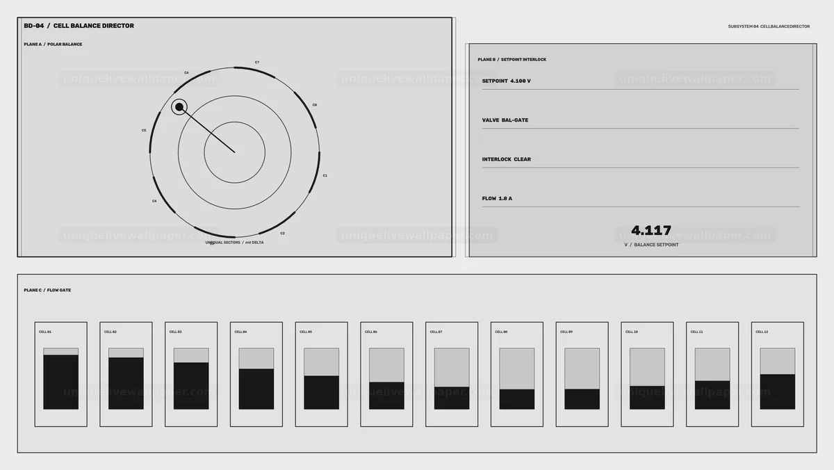 Battery Cell Balance HUD Seamless Loop