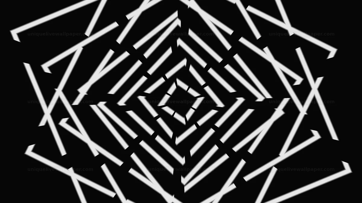 Black and White Concentric Square Background Seamless Loop