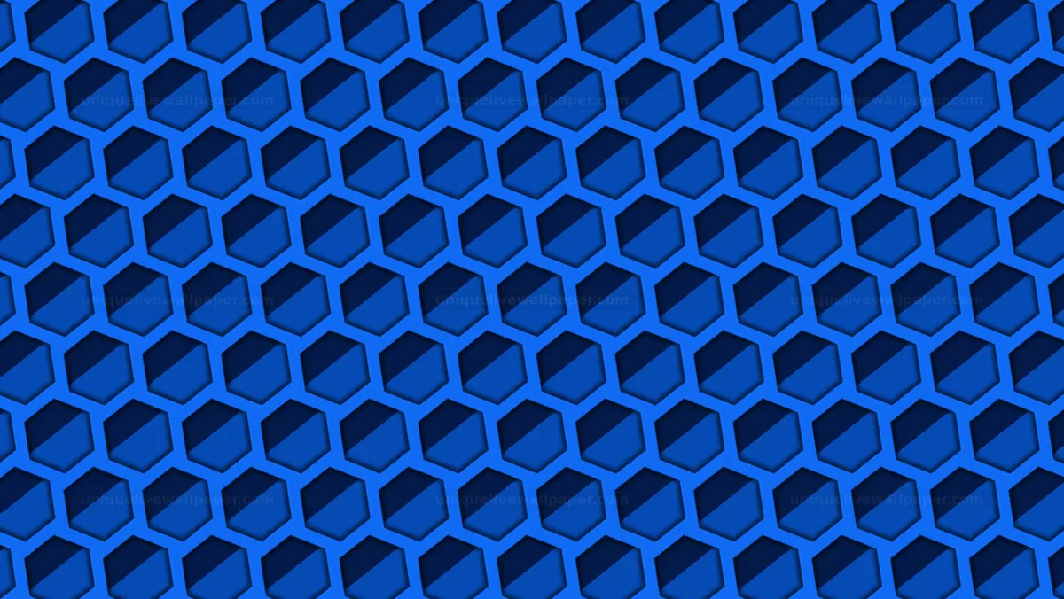 Blue Futuristic Honeycomb Grid Background — A pattern of blue hexagons