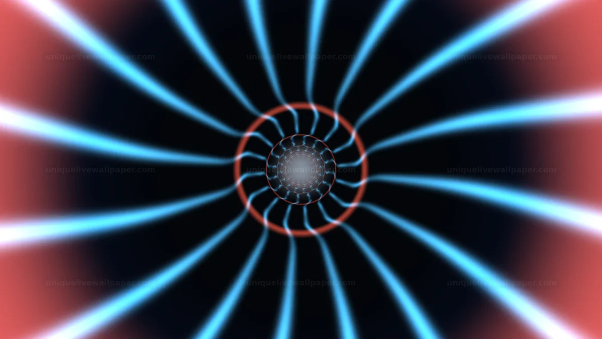 Neon motion blur corridor background creates a vivid tunnel effect