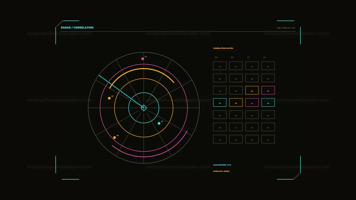 Defense Intelligence Radar Correlation HUD Seamless Loop