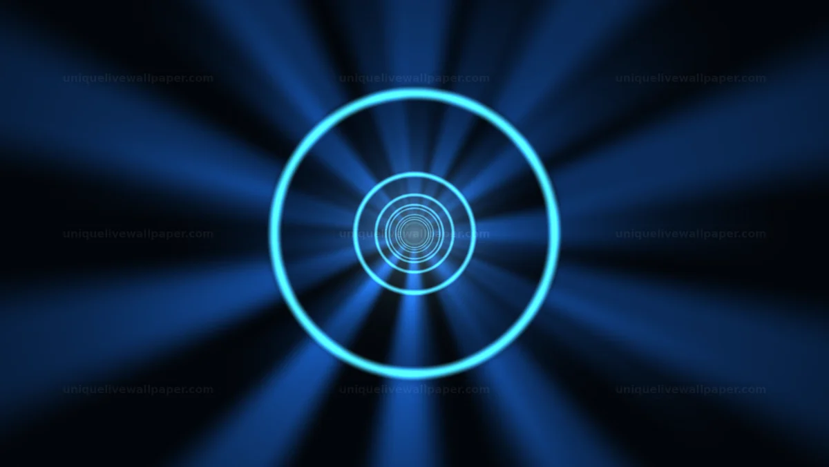 Electric blue space portal background showcases motion graphics